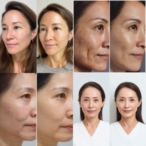 幹細胞治療症例写真:しわ・しみ改善・ハリツヤアップの美肌治療